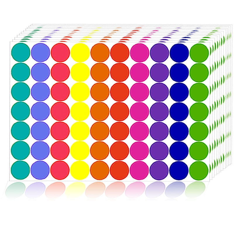 Dreecy 2800 PCS Colored Dot Stickers Round Color Coding Labels Circle Dots Labels Stickers Polka Circle Dot Stickers Label Sticker for Office Classroom Papers Etc - Image 1